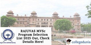 RAJUVAS MVSc Program Selection List 2025 Out, Check Details Here!